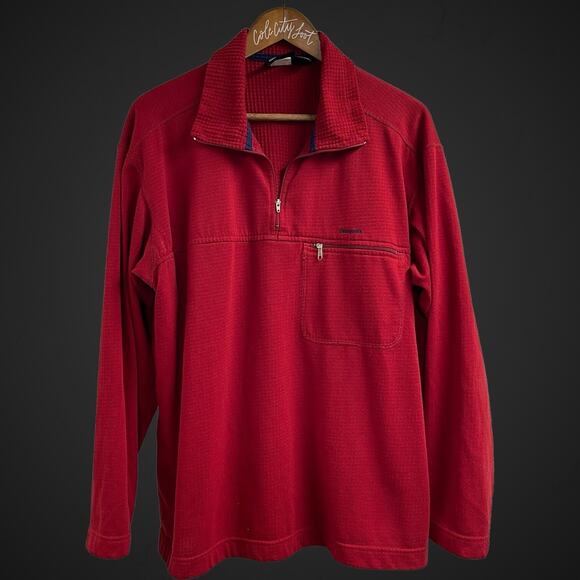 Patagonia Red 1/2 Zip Sweater Pullover Polartec Vintage Regulator Fleece - Picture 1 of 10